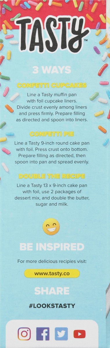slide 6 of 10, Tasty Confetti Easy No Bake Vanilla Cake Mix, 10.76 oz. box, 10.76 oz