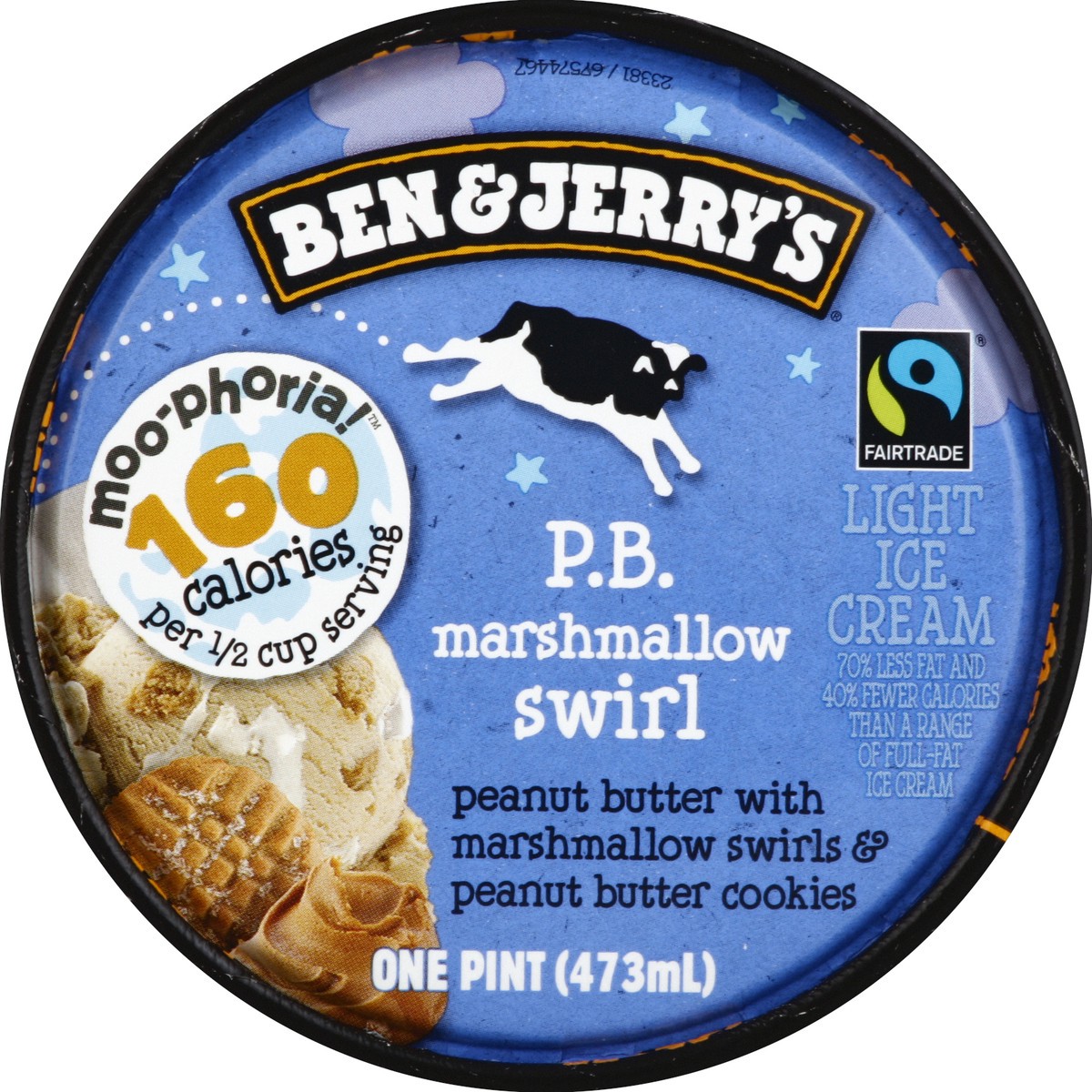 slide 4 of 6, Ben & Jerry's Light Ice Cream Moo-phoria P.B. Marshmallow Swirl, 16oz, 16 oz