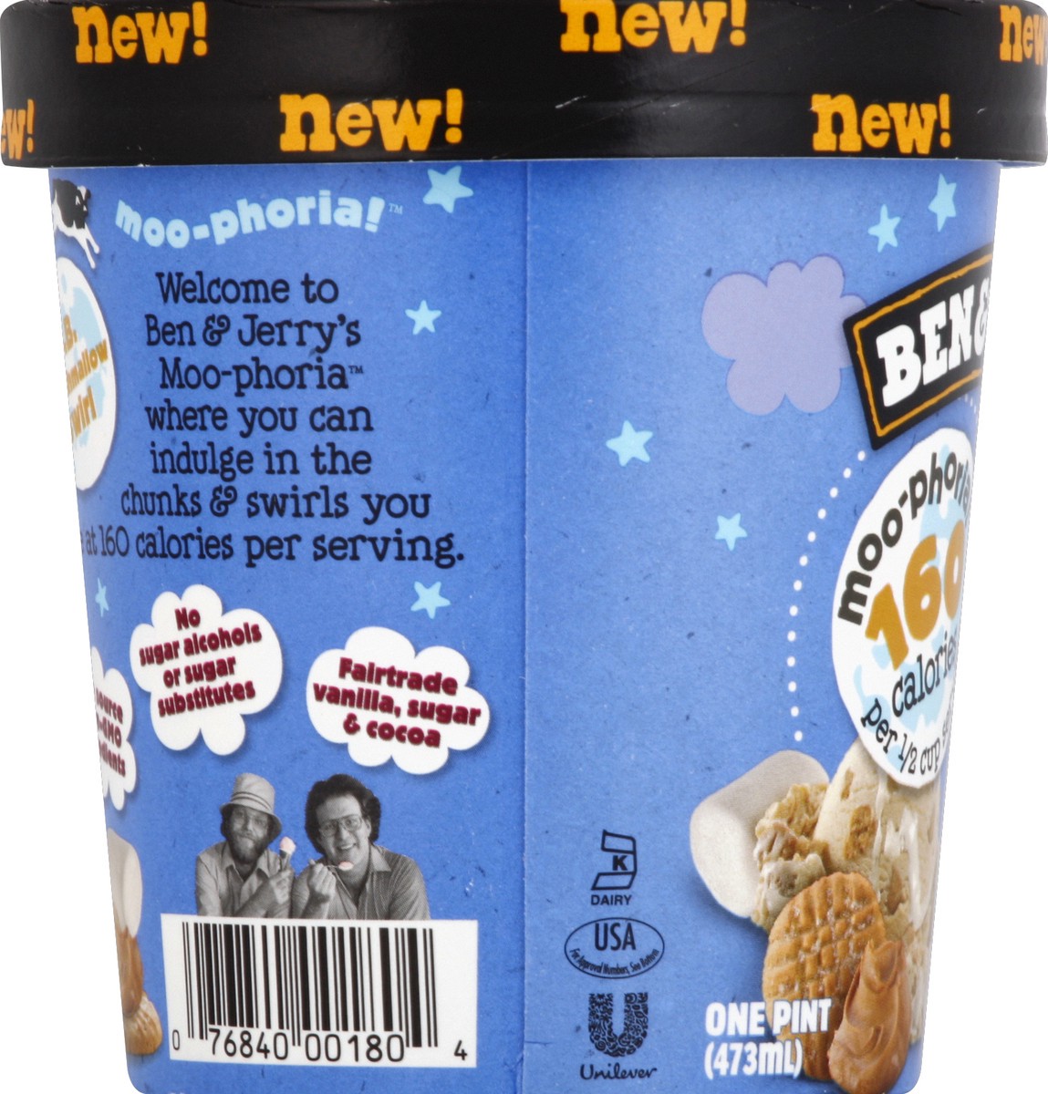 slide 5 of 6, Ben & Jerry's Light Ice Cream Moo-phoria P.B. Marshmallow Swirl, 16oz, 16 oz