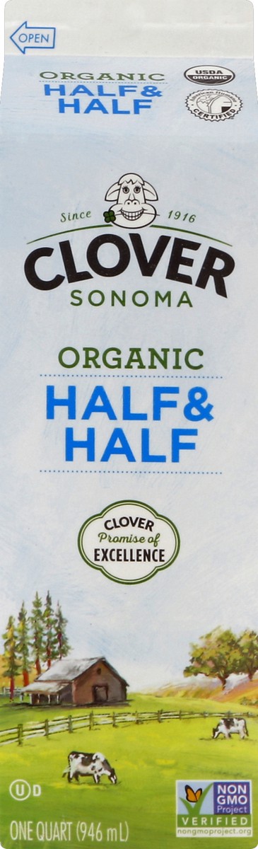 slide 2 of 4, Clover Half & Half 1 qt, 1 qt