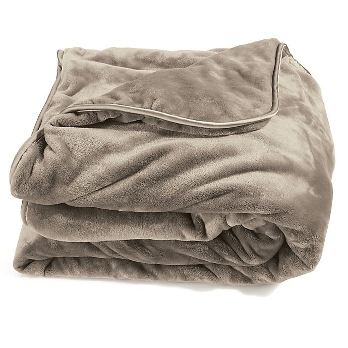 slide 1 of 2, Brookstone Weighted Blanket - Taupe, 1 ct