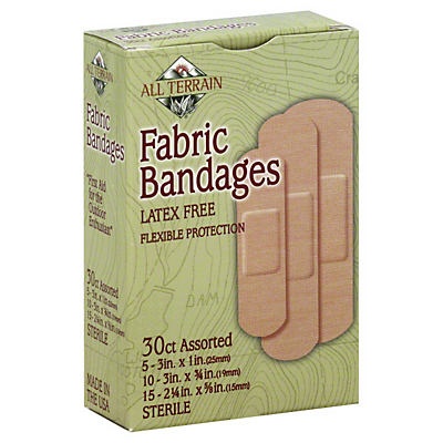 slide 1 of 1, All Terrain Assorted Fabric Bandages, 30 ct