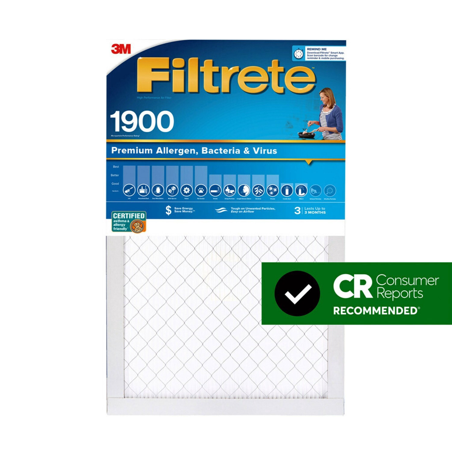 slide 6 of 68, 3M Air Cleaning Filter 1 ea, 1 ct