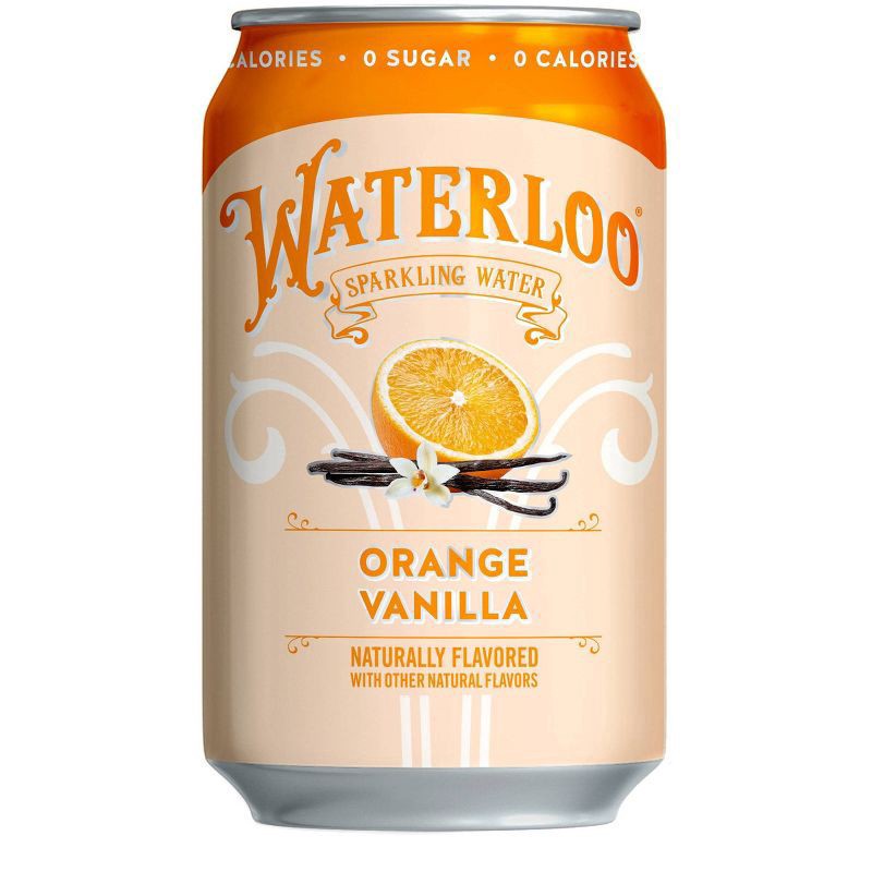 slide 3 of 3, Waterloo Sparkling Water Orange Vanilla Sparkling Water- 8 ct; 12 fl oz, 8 ct; 12 fl oz
