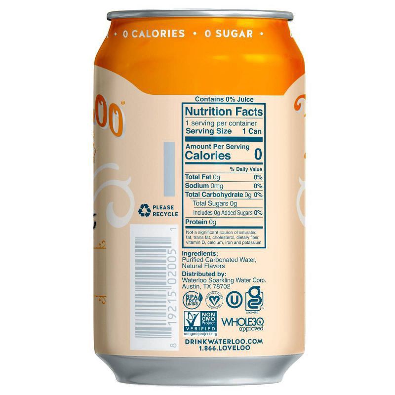 slide 2 of 3, Waterloo Sparkling Water Orange Vanilla Sparkling Water- 8 ct; 12 fl oz, 8 ct; 12 fl oz