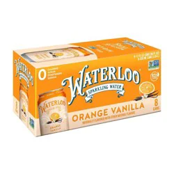 Waterloo Sparkling Water Orange Vanilla Sparkling Water- 8 ct; 12 fl oz