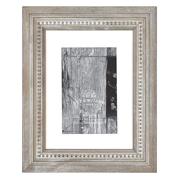 slide 1 of 1, Bee & Willow Home Bee & Willow Beaded Wood Matted Picture Frame - Grey, 4 in x 6 in