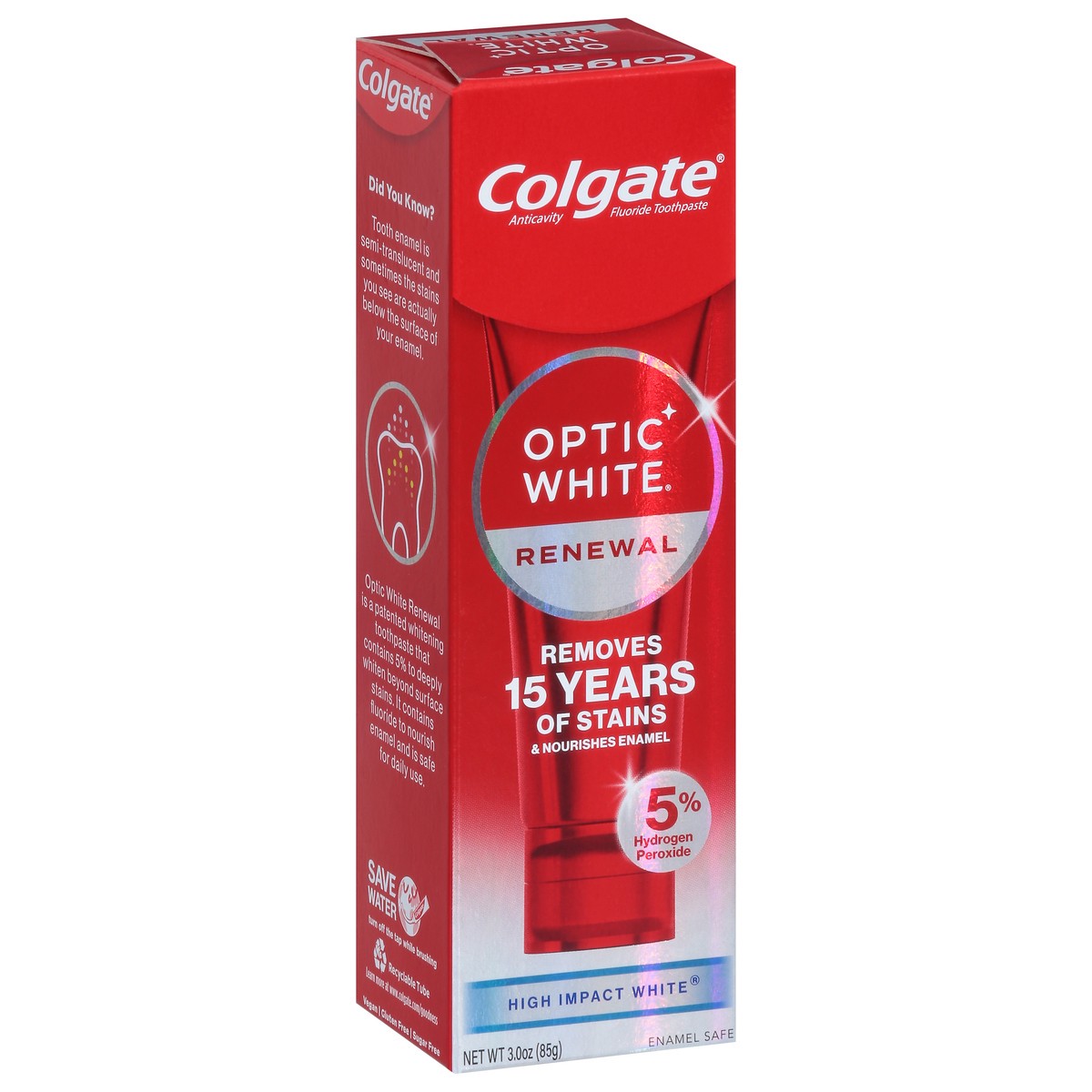 slide 2 of 15, Colgate Optic White Renewal High Impact White Teeth Whitening Toothpaste, 3 oz