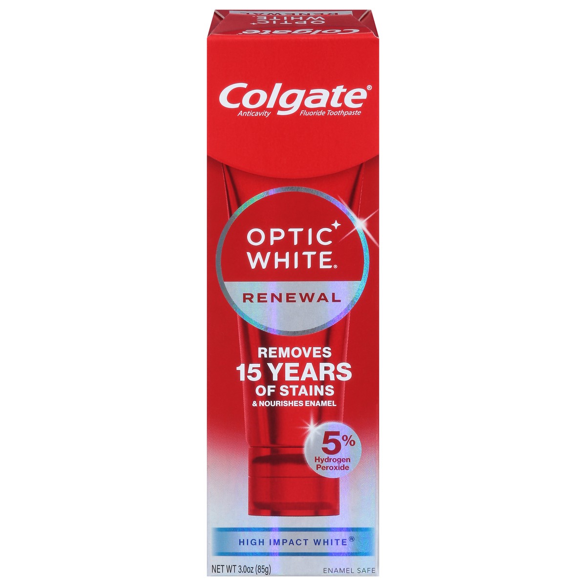 slide 5 of 15, Colgate Optic White Renewal High Impact White Teeth Whitening Toothpaste, 3 oz