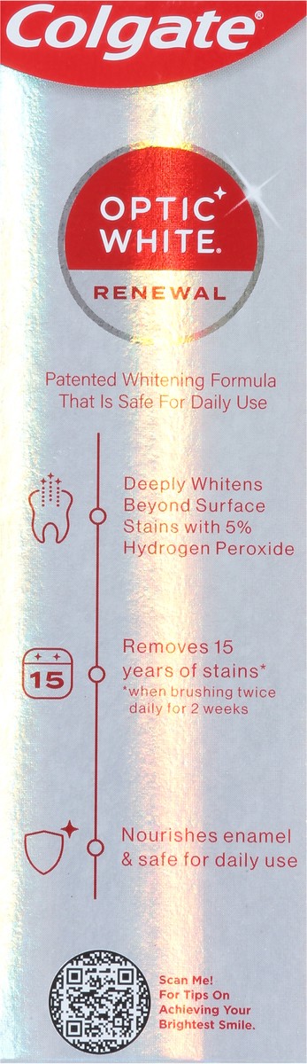 slide 9 of 15, Colgate Optic White Renewal High Impact White Teeth Whitening Toothpaste, 3 oz