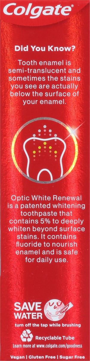 slide 13 of 15, Colgate Optic White Renewal High Impact White Teeth Whitening Toothpaste, 3 oz