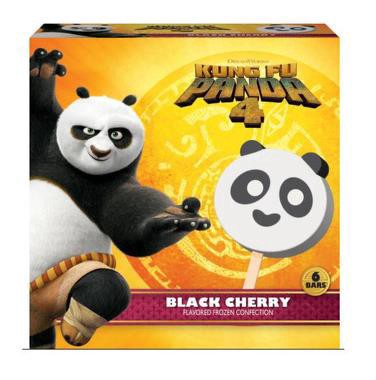 slide 1 of 1, Kung Fu Panda Black Cherry Panda Face Stick 6 Bars, 22.5 fl oz