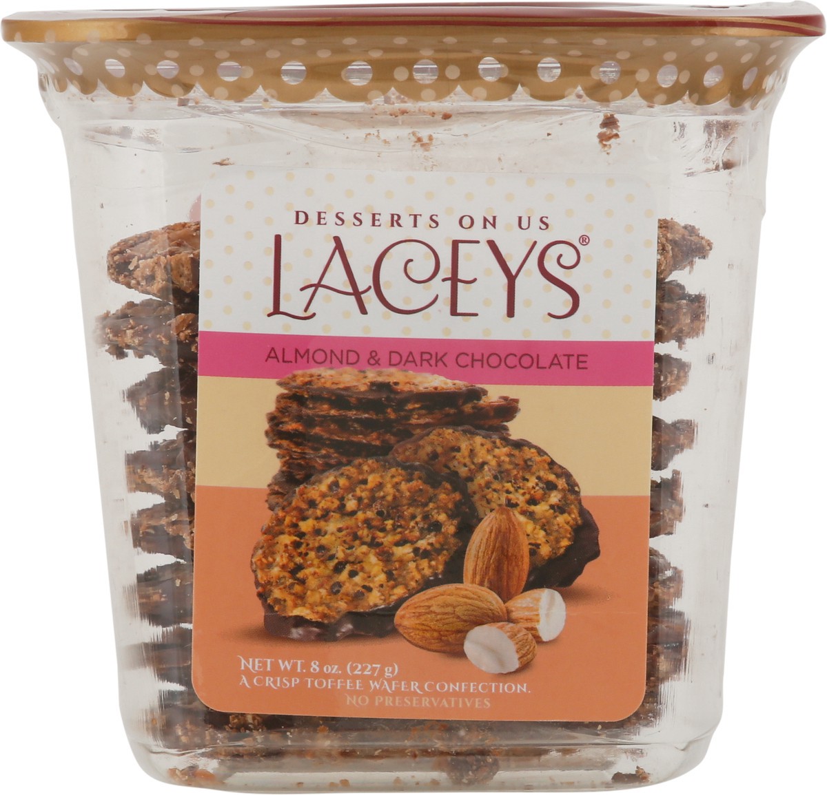 slide 6 of 9, Laceys Almond & Dark Chocolate Wafer 8 oz, 8 oz