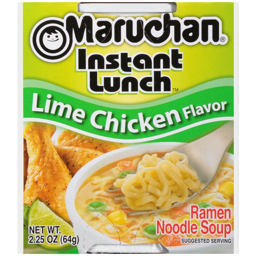 slide 1 of 8, Maruchan Instant Lunch Lime Chicken Flavor Ramen Noodle Soup, 2.25 oz