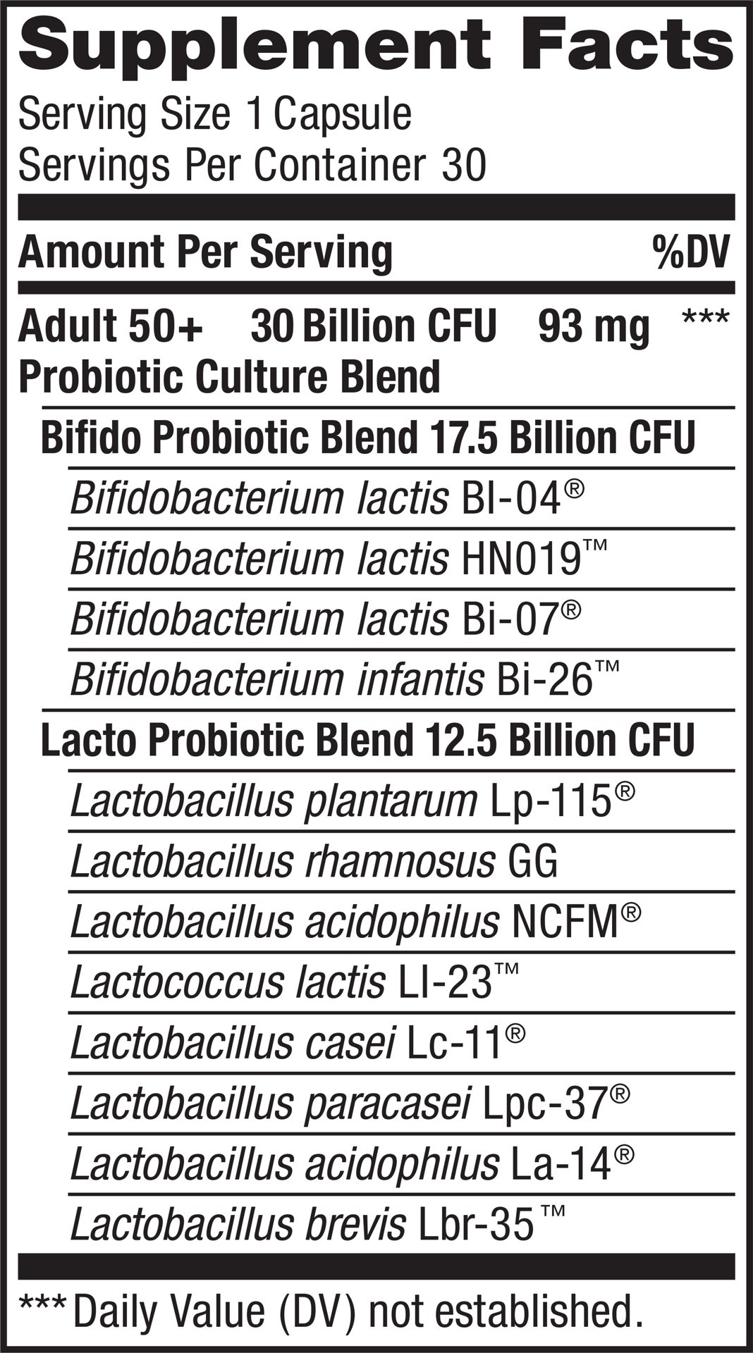 slide 5 of 5, Renew Life Ultimate Flora™ Adult 50 Plus Go-Pack Probiotic, 30 Billion CFU, 30 Capsules, 30 ct