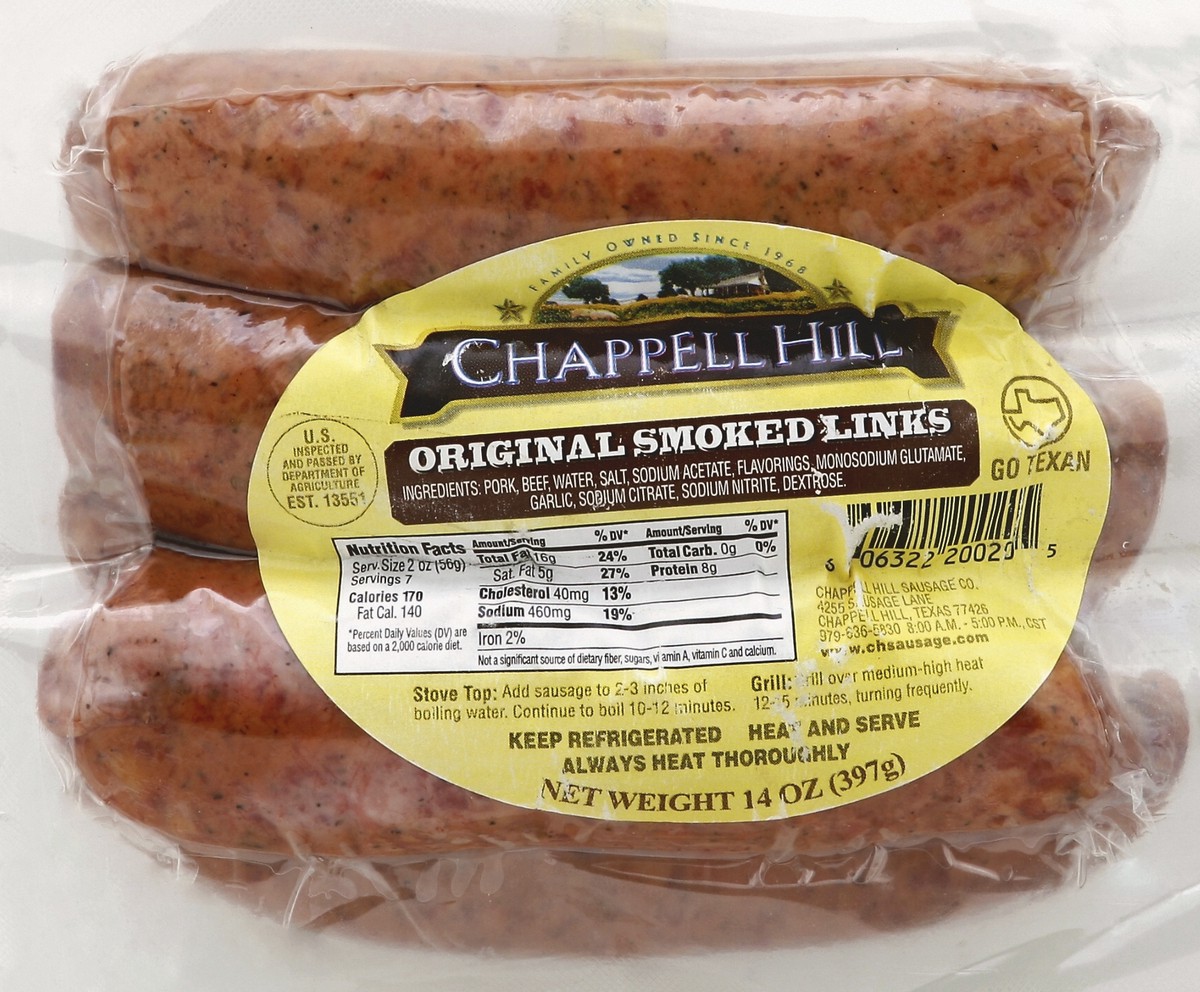 slide 1 of 5, Chappell Hill Smoked Links 14 oz, 14 oz