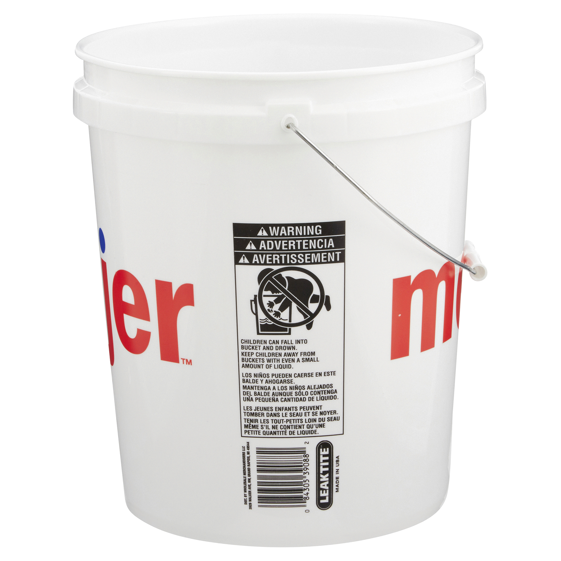 slide 8 of 9, White Meijer Bucket, 5 gal