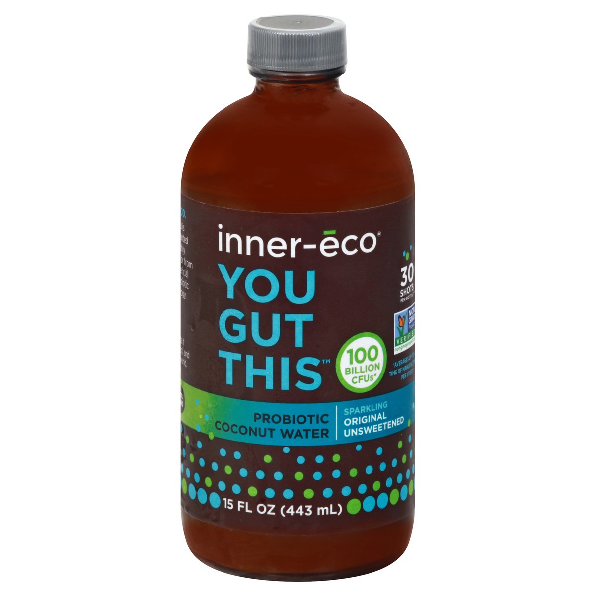 slide 10 of 13, Inner Eco Unsweetened Sparkling Original Probiotic Coconut Water 15 oz, 15 oz