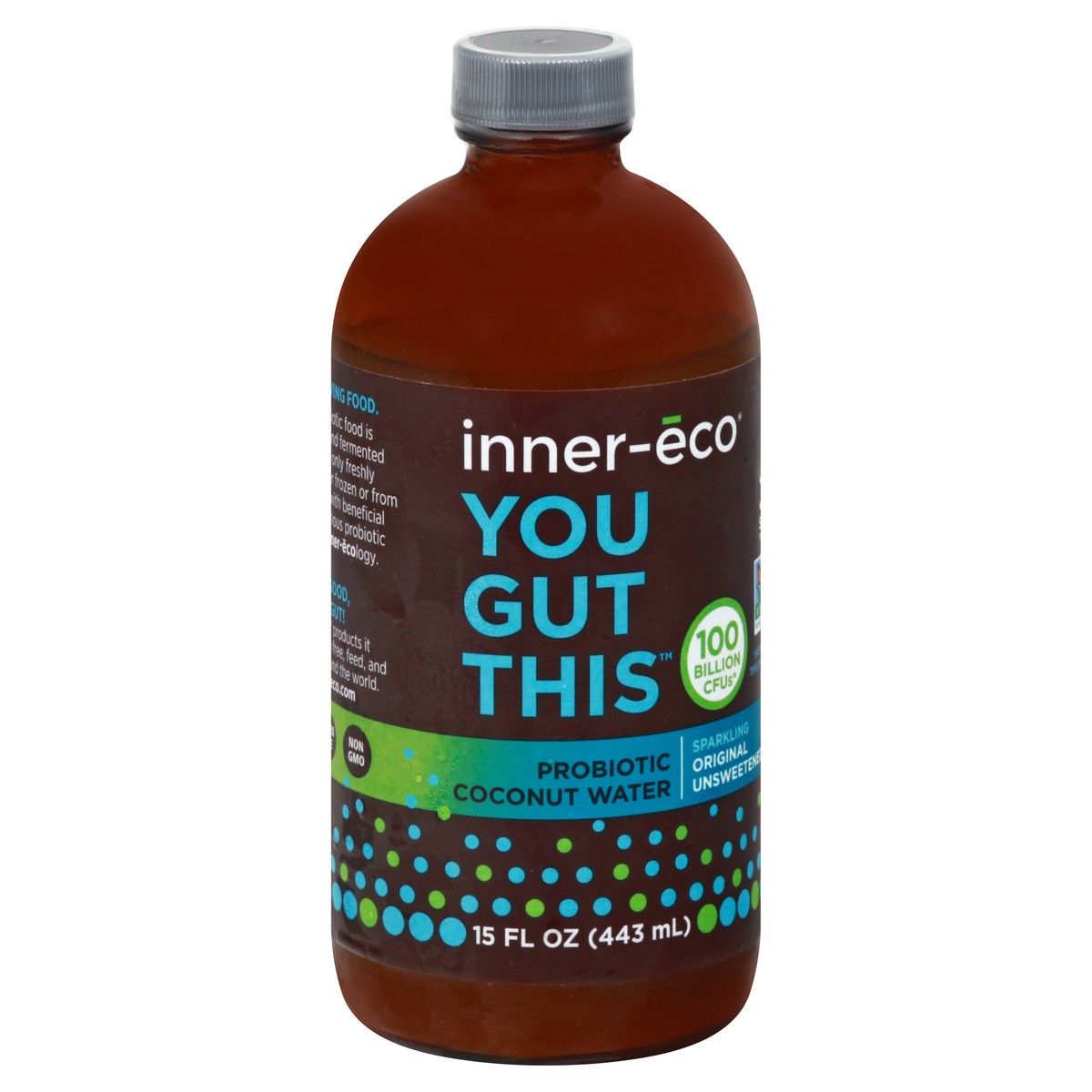 slide 11 of 13, Inner Eco Unsweetened Sparkling Original Probiotic Coconut Water 15 oz, 15 oz