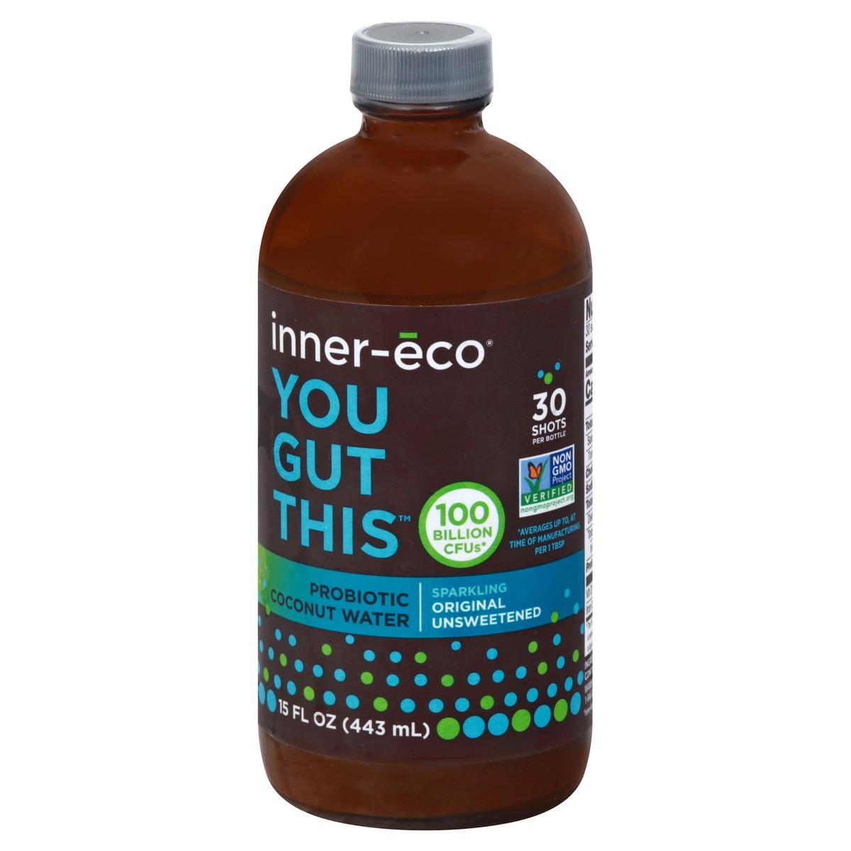 slide 9 of 13, Inner Eco Unsweetened Sparkling Original Probiotic Coconut Water 15 oz, 15 oz