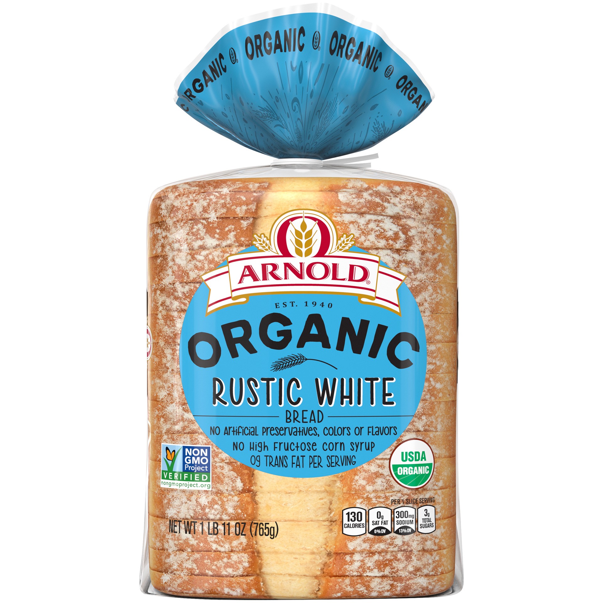 slide 1 of 5, Arnold Organic Rustic White Bread 27 oz, 27 oz