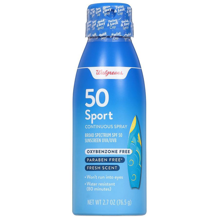 slide 1 of 4, Walgreens Sun Sport Continuous Spray SPF 50, 2.7 oz
