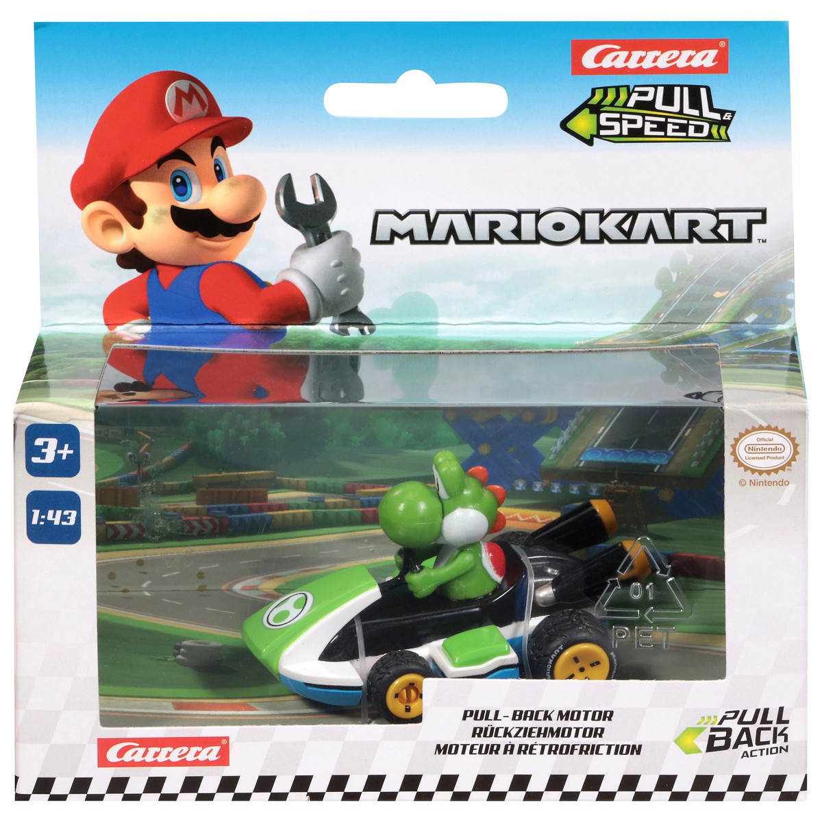 slide 3 of 4, Car Pull Back Mario Kart Yoshi - EA, 1 ct