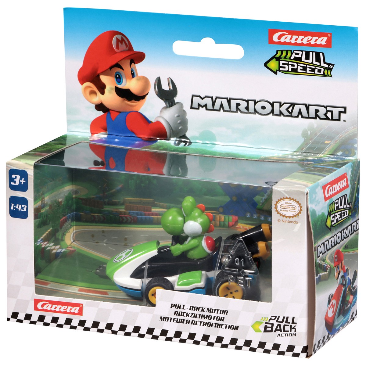 slide 4 of 4, Car Pull Back Mario Kart Yoshi - EA, 1 ct
