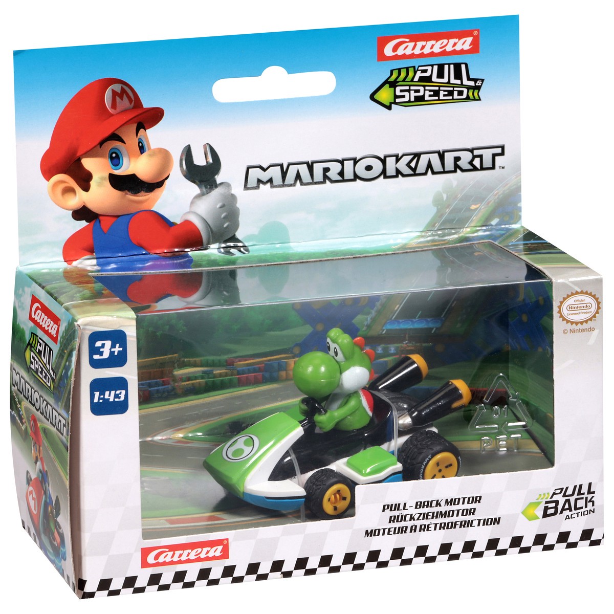 slide 2 of 4, Car Pull Back Mario Kart Yoshi - EA, 1 ct