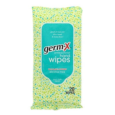 slide 1 of 1, Germ-X Antibacterial Hand Wipes, 20 ct