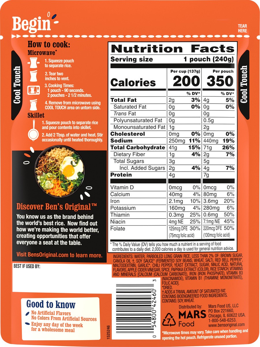 slide 3 of 3, BEN'S ORIGINAL™ READY RICE™, Korean BBQ- 8.5 oz, 8.5 oz