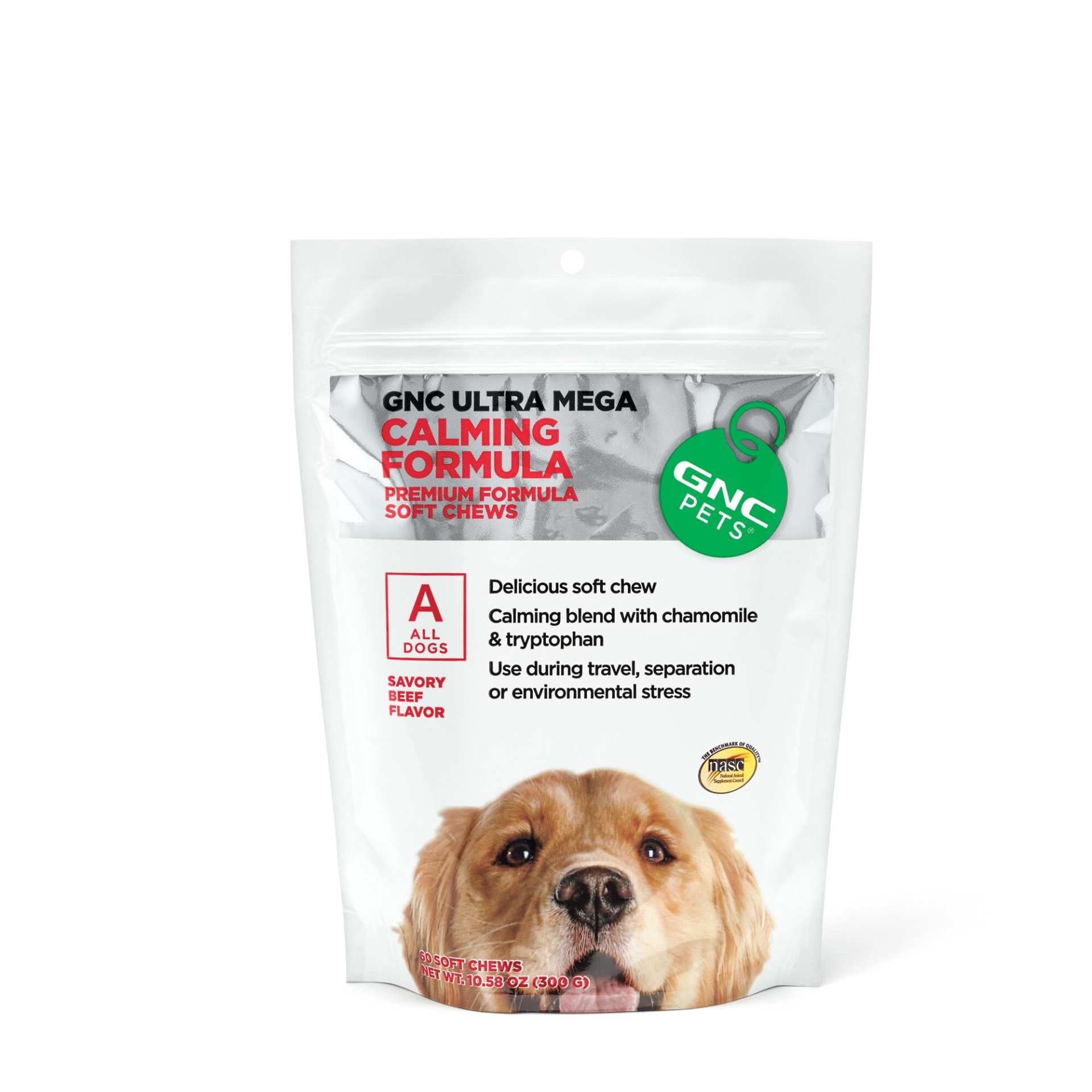 slide 1 of 1, GNC Pets Ultra Mega Calming Formula Soft Chews for All Dogs - Beef Flavor, 60 ct