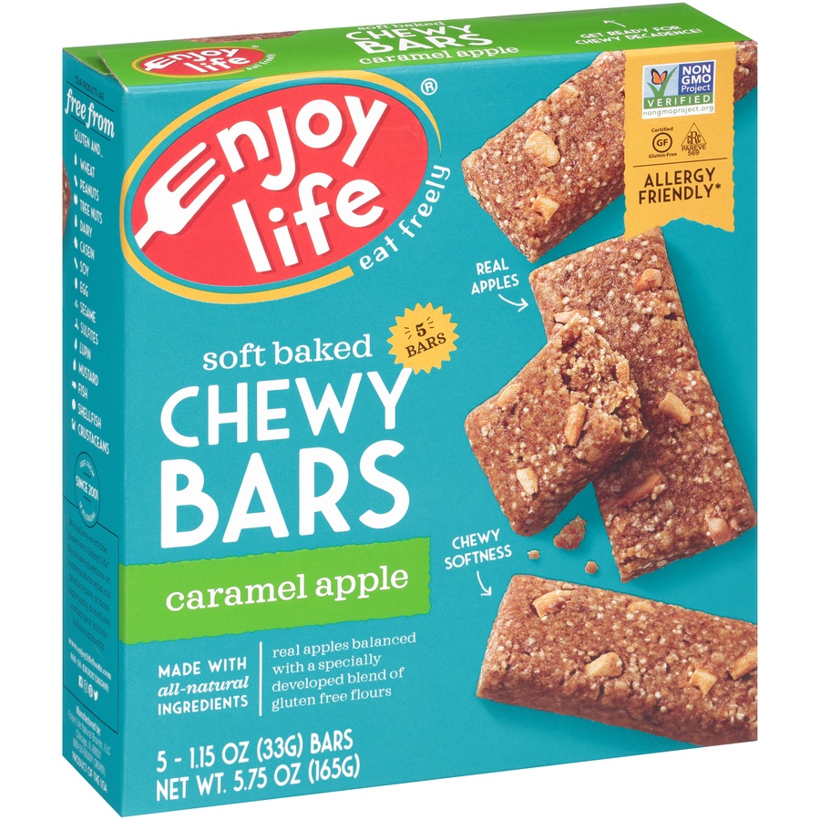 slide 3 of 8, Enjoy Life Caramel Apple Soft Baked Chewy Bars, 5 oz