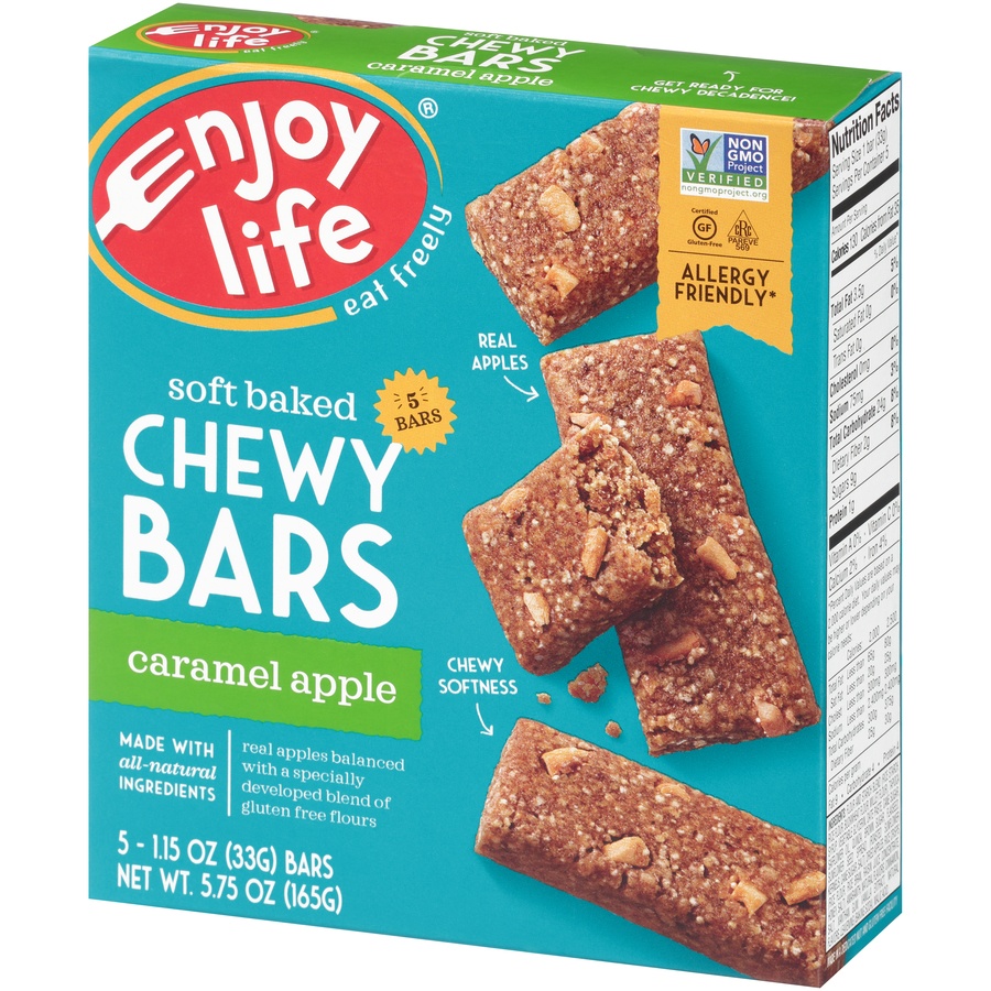 slide 4 of 8, Enjoy Life Caramel Apple Soft Baked Chewy Bars, 5 oz