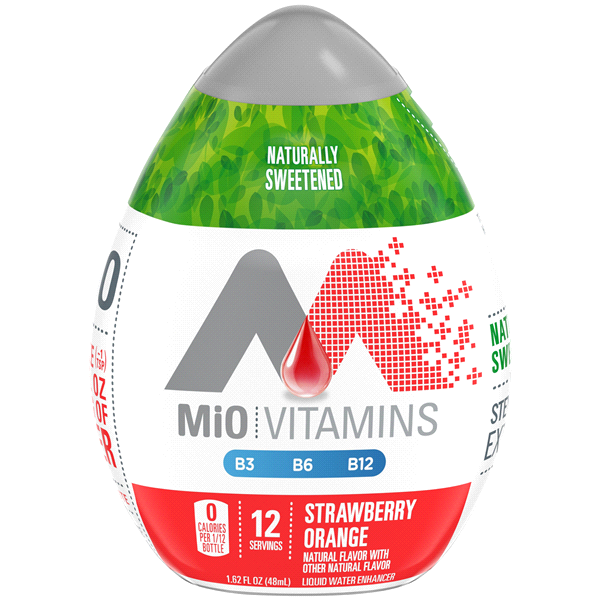 slide 1 of 1, MiO Vitamin Liquid Natural Sweetened Strawberry, 1.62 fl oz