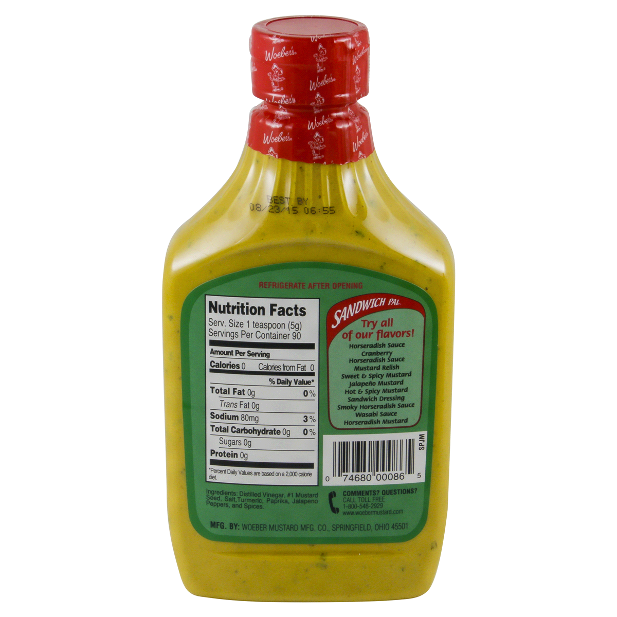 slide 3 of 4, Woeber's Jalapeno Mustard, 16 oz