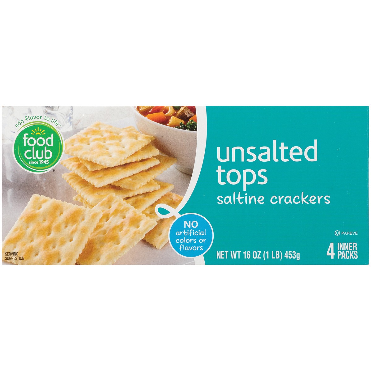 slide 7 of 10, Food Club Unsalted Tops Saltine Crackers, 16 oz