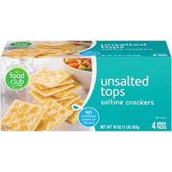 Food Club Unsalted Tops Saltine Crackers