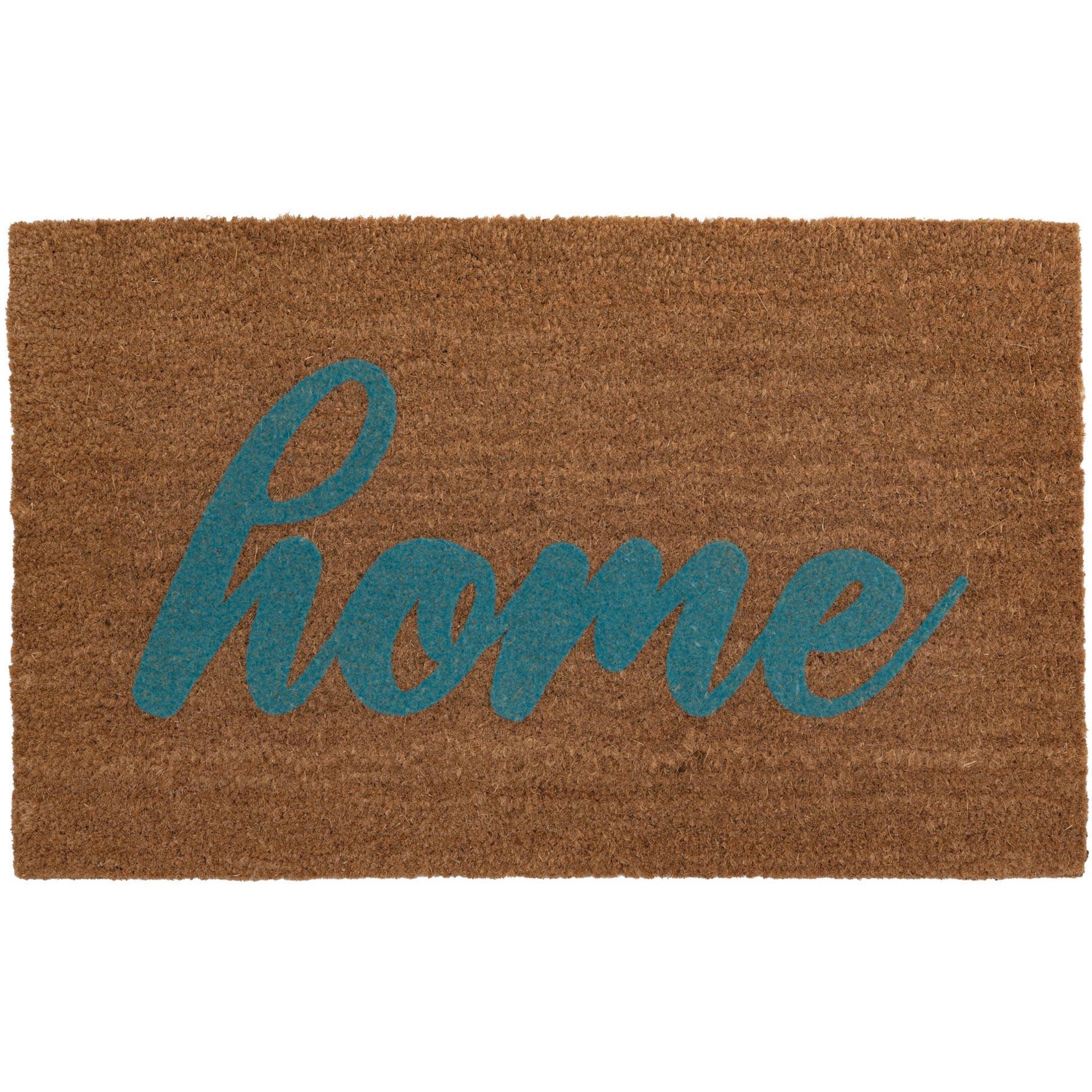 slide 1 of 1, Stitch & Weft Turquoise Home Coir Doormat, 18 in x 30 in