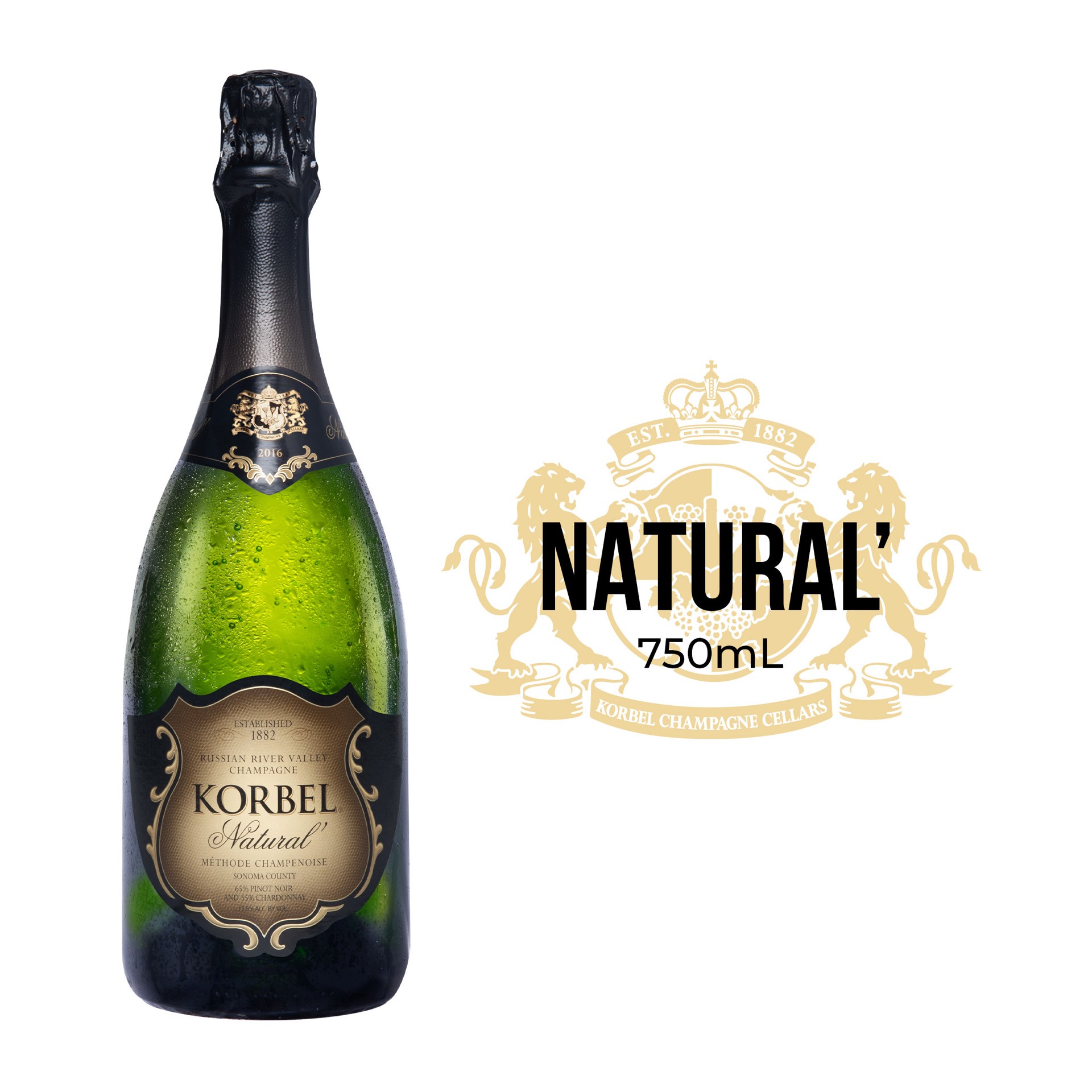 slide 8 of 9, Korbel Natural' California Champagne, 750 mL, 24 Proof, 750 ml