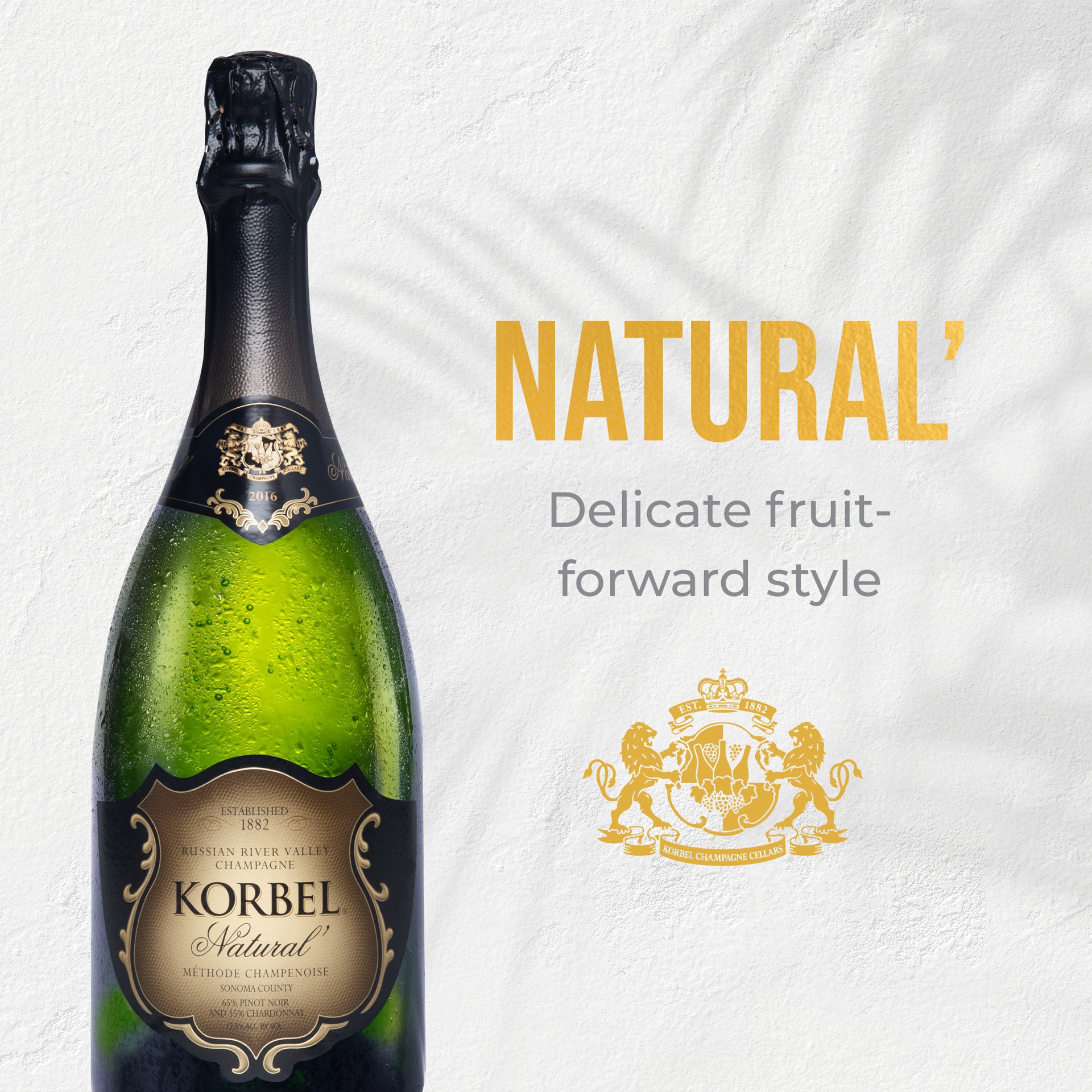 slide 5 of 9, Korbel Natural' California Champagne, 750 mL, 24 Proof, 750 ml