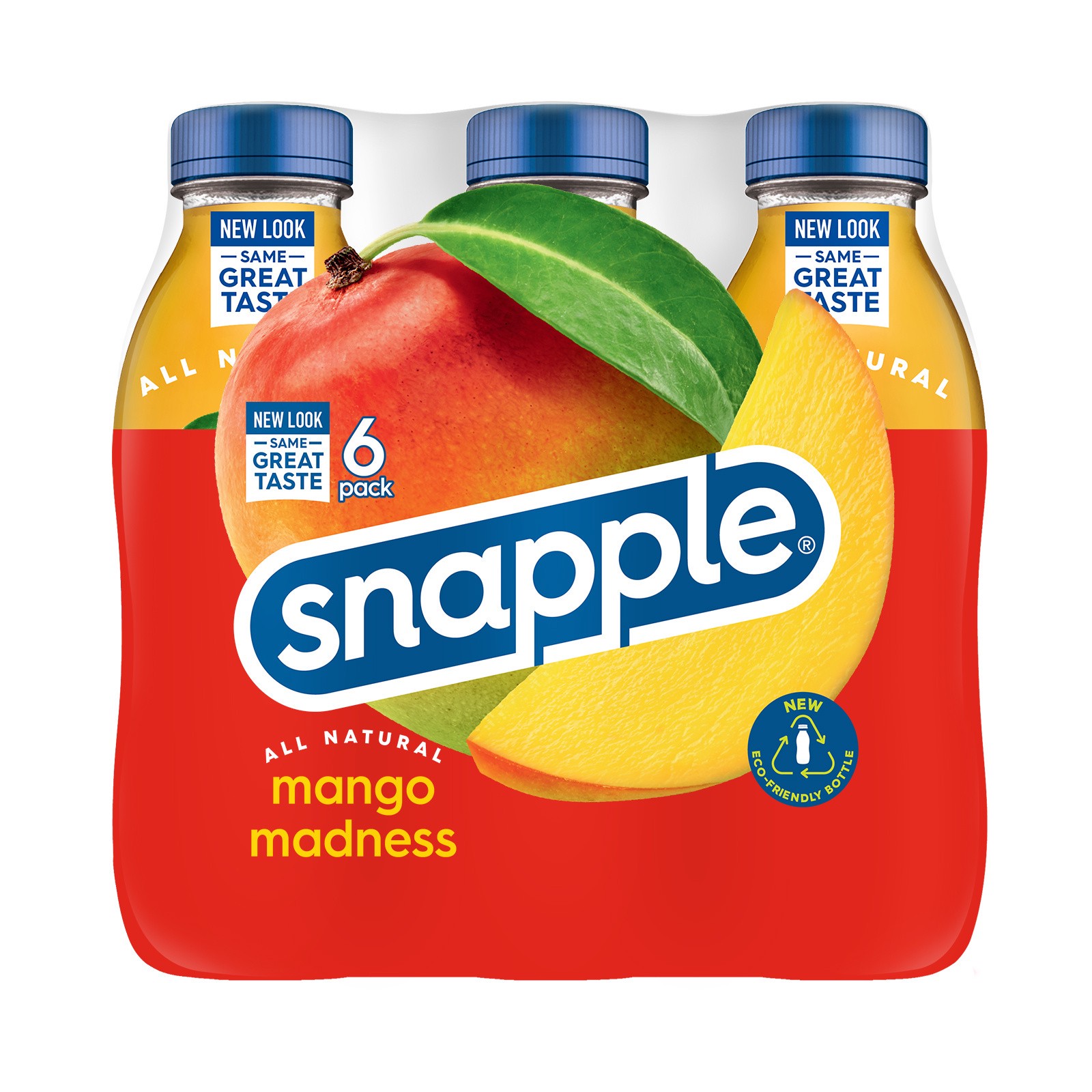 slide 4 of 5, Snapple Mango Madness Flavored Juice Drink, 16 fl oz recycled plastic bottle, 6 pack - 6 ct, 6 ct