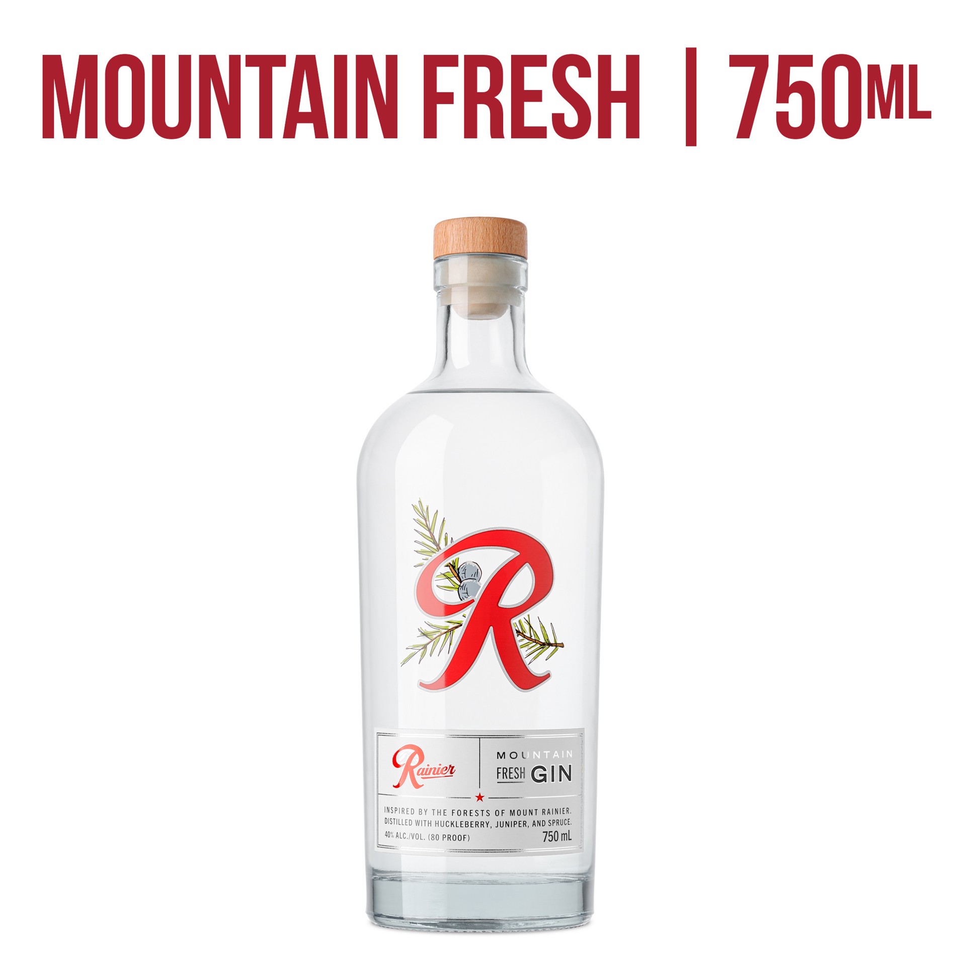 slide 4 of 5, Rainier Mountain Fresh Gin, 750 mL Bottle, 750 ml