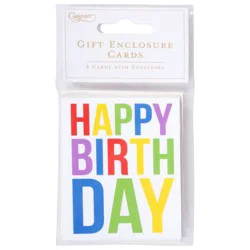 Caspari Happy Birthday Gift Enclosure Cards 4 ea