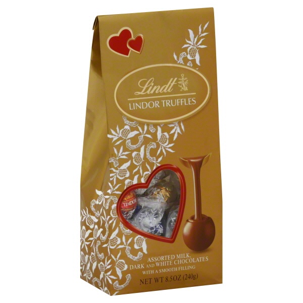 slide 1 of 1, Lindt Lindor Truffles Assorted Milk White Dark Chocolate, 8.5 oz