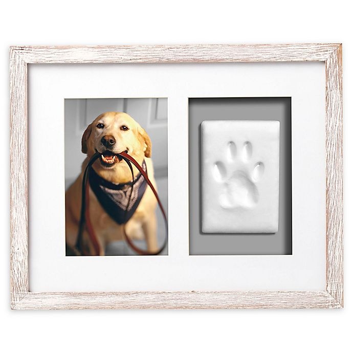 slide 1 of 1, Pearhead Paw Prints Shadowbox Frame Kit - Distressed White, 1 ct