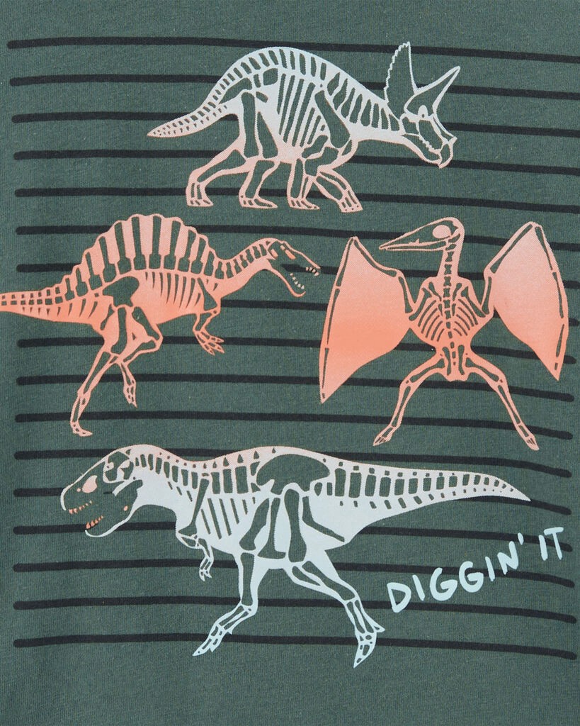 slide 2 of 2, Carter's Toddler Dinosaur Graphic Tee Olive 3T, 1 ct
