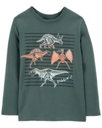 Carter's Toddler Dinosaur Graphic Tee Olive 3T
