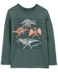 Carter's Toddler Dinosaur Graphic Tee Olive 3T