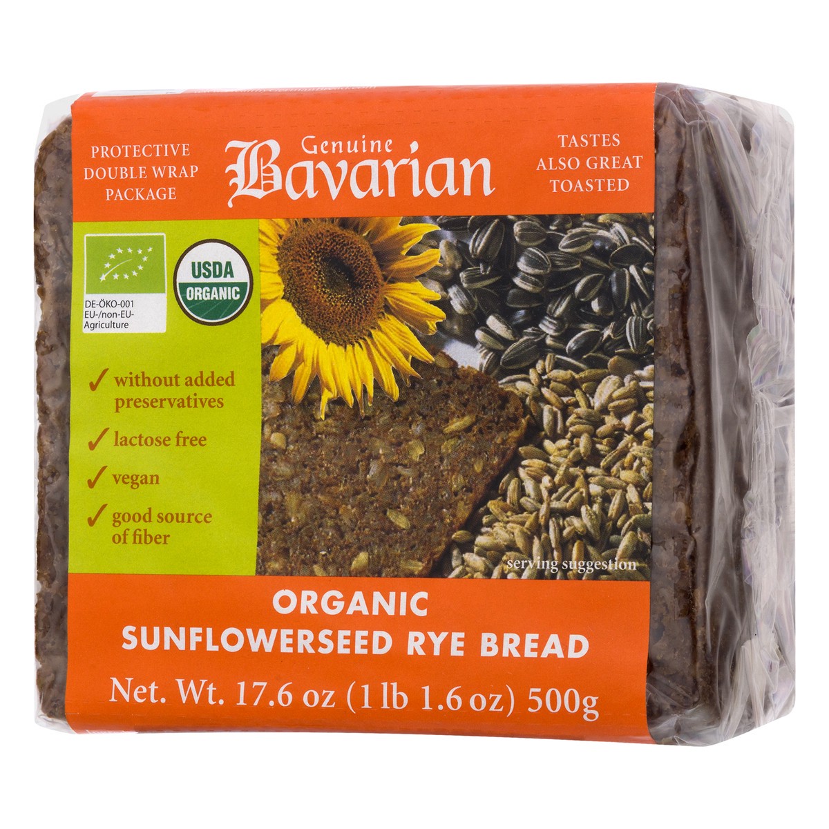 slide 4 of 9, Genuine Bavarian Organic Sunflowerseed Rye Bread 17.6 oz, 17.6 oz